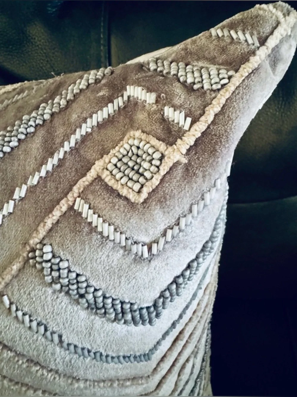 Z Gallerie Down Pillow 24 inch Lavender Accent Beaded Velvet Luxury